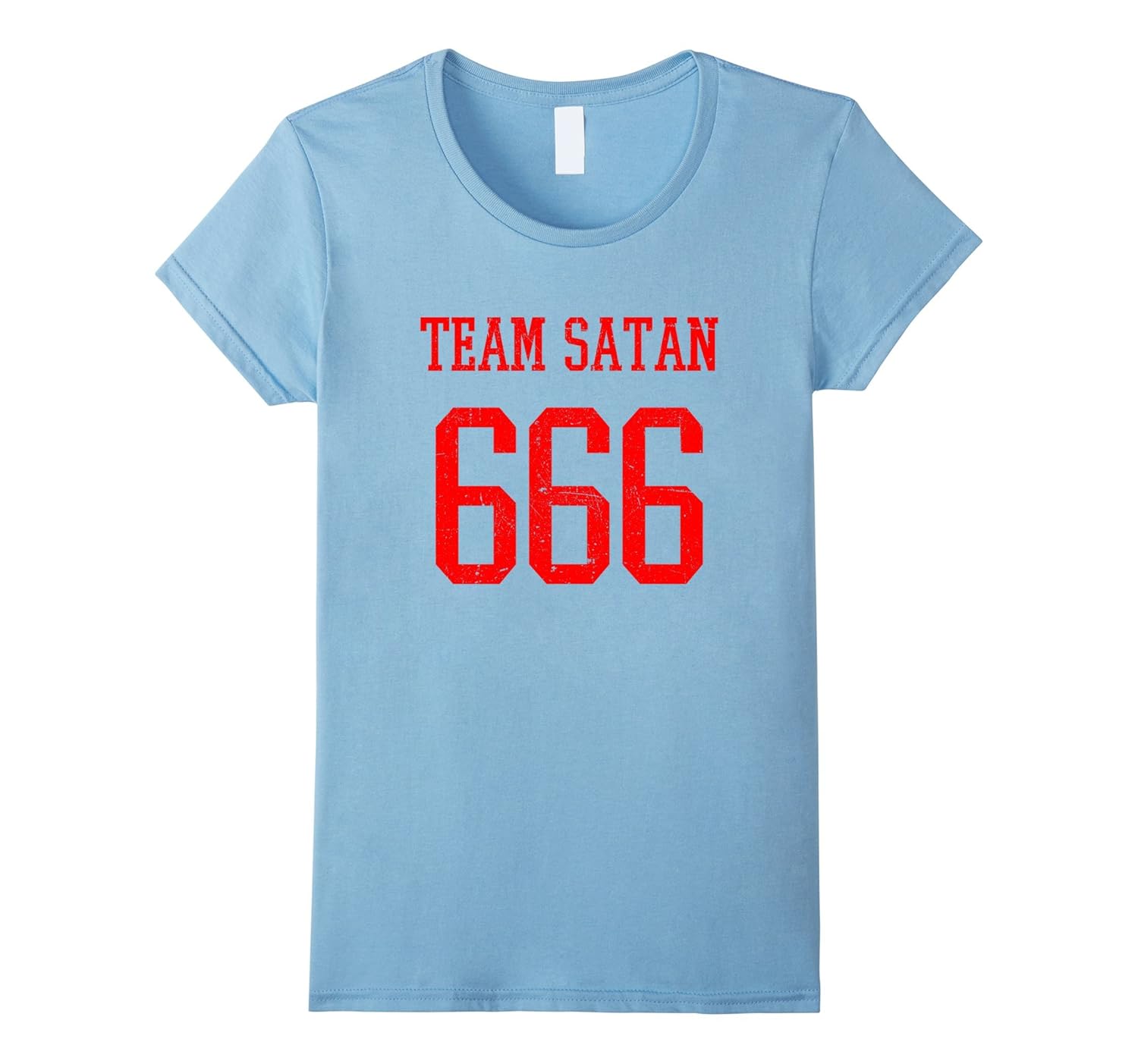 Team Satan 666 T Shirt Distressed Letters Retro Vintage Look